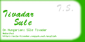 tivadar sule business card